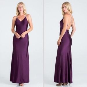 La Scala Rhinestone Strap Mermaid Gown